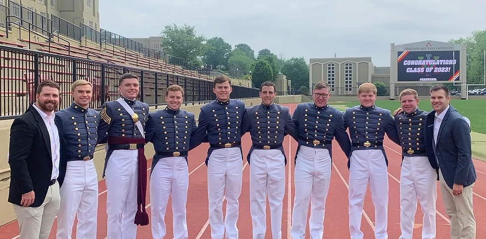 class of 2023 at Graduation with Coach Purpura